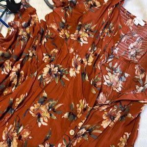 Rust dress with buttons